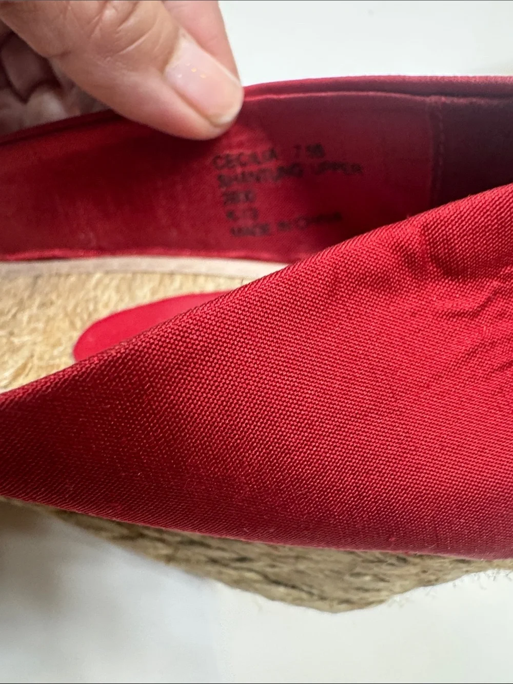 Lauren Ralph Lauren Red Women's Espadrille Peep-Toe Flats